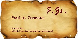 Paulin Zsanett névjegykártya