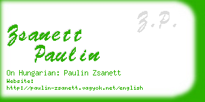 zsanett paulin business card